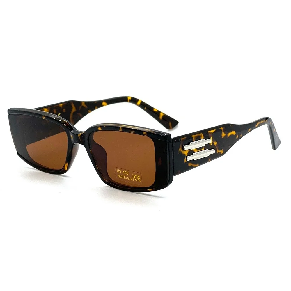 Tortoise Sunglasses‎ Retro Rectangle Brown Lens UV400 Protect Fancy Style Women